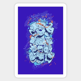 My Little Blue Friends - Streetwear Design Magnet